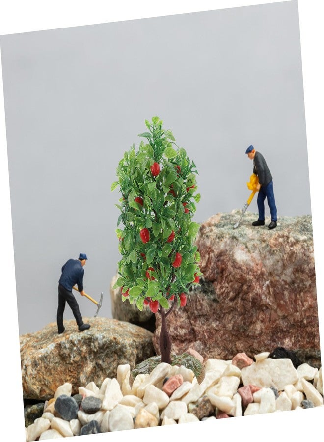 MUCKLILY 2Pcs Fruit Tree Model Decoration for Garden Scene Layout Realistic Fruit Tree Ornament for Sand Table Decor Miniature Landscaping Trees for Home and Dollhouse Display - Image 3